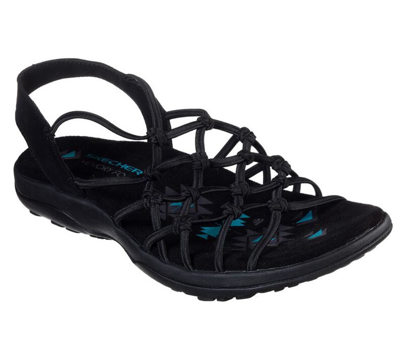 Skechers Dam Svarta Sandaler - Reggae Slim - Forget Me Knot - Sverige (HGUWL-4023)